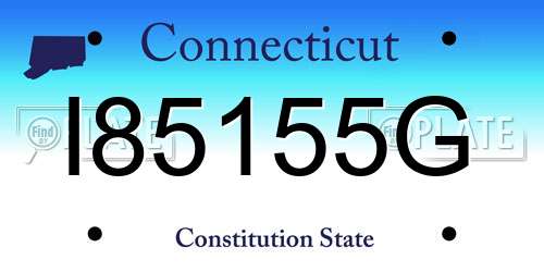 I85155G Connecticut License Plate