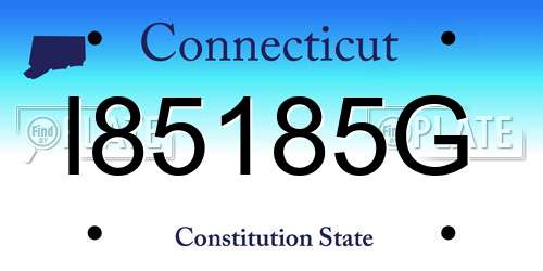 I85185G Connecticut License Plate