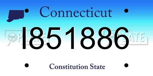 I851886 Connecticut License Plate