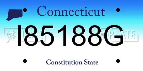 I85188G Connecticut License Plate