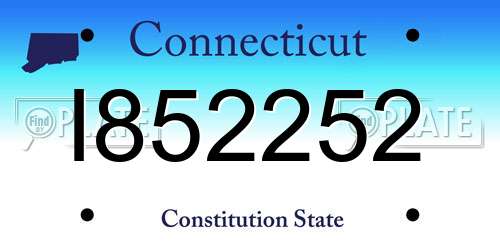 I852252 Connecticut License Plate