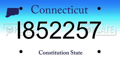I852257 Connecticut License Plate