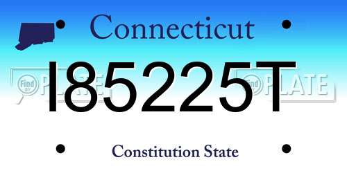I85225T Connecticut License Plate