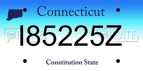 I85225Z Connecticut License Plate