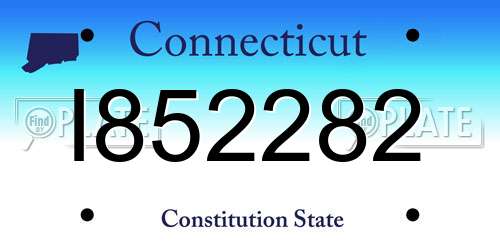 I852282 Connecticut License Plate