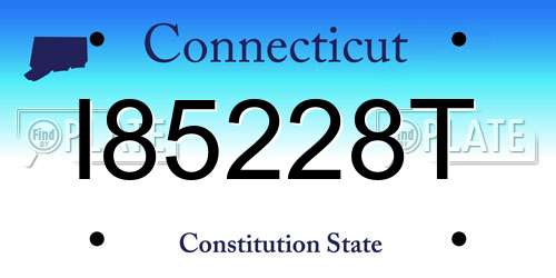I85228T Connecticut License Plate