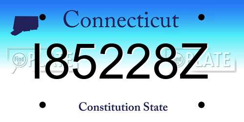I85228Z Connecticut License Plate