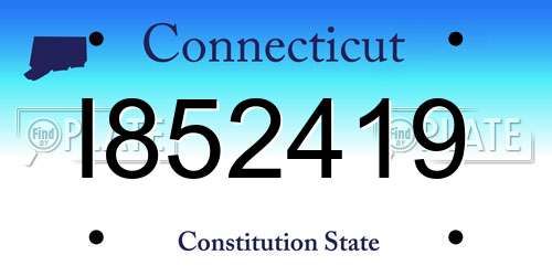 I852419 Connecticut License Plate