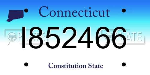 I852466 Connecticut License Plate