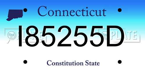 I85255D Connecticut License Plate
