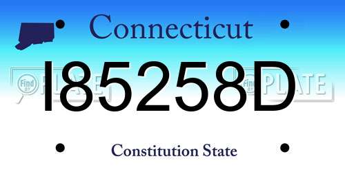 I85258D Connecticut License Plate