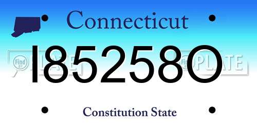I85258O Connecticut License Plate