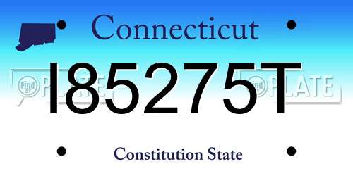 I85275T Connecticut License Plate