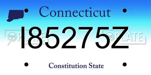 I85275Z Connecticut License Plate