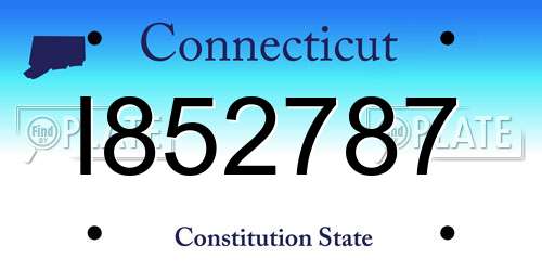 I852787 Connecticut License Plate