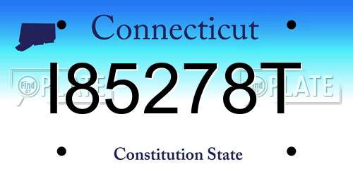I85278T Connecticut License Plate