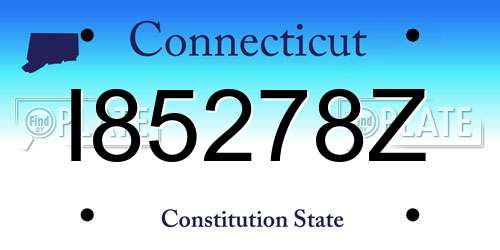 I85278Z Connecticut License Plate