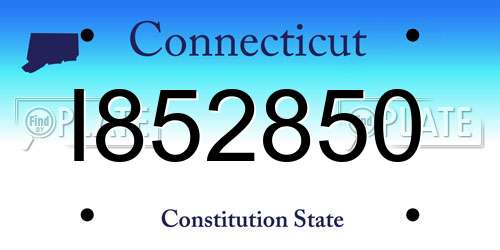 I852850 Connecticut License Plate