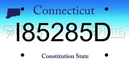 I85285D Connecticut License Plate