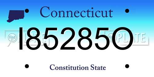 I85285O Connecticut License Plate