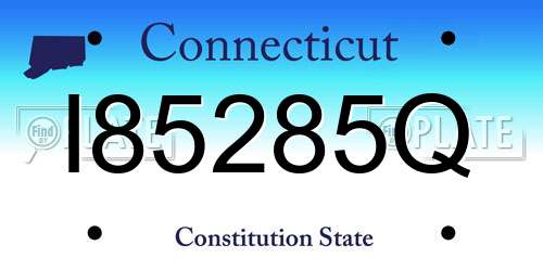 I85285Q Connecticut License Plate
