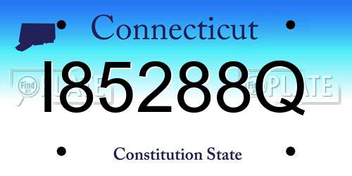 I85288Q Connecticut License Plate