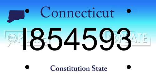 I854593 Connecticut License Plate