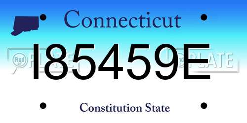 I85459E Connecticut License Plate