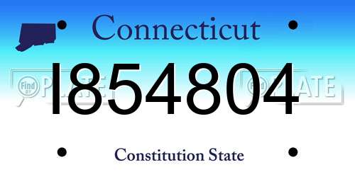 I854804 Connecticut License Plate