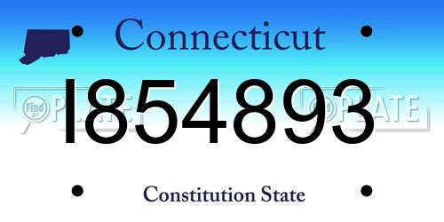 I854893 Connecticut License Plate