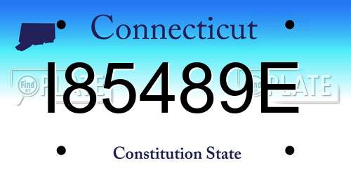 I85489E Connecticut License Plate