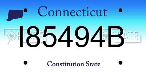 I85494B Connecticut License Plate
