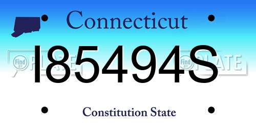 I85494S Connecticut License Plate