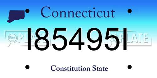 I85495I Connecticut License Plate