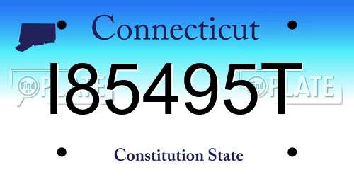 I85495T Connecticut License Plate
