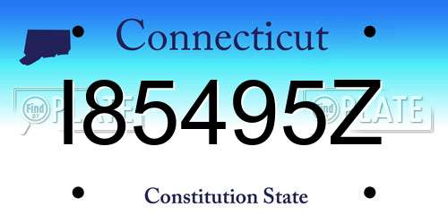 I85495Z Connecticut License Plate