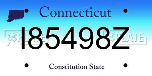 I85498Z Connecticut License Plate