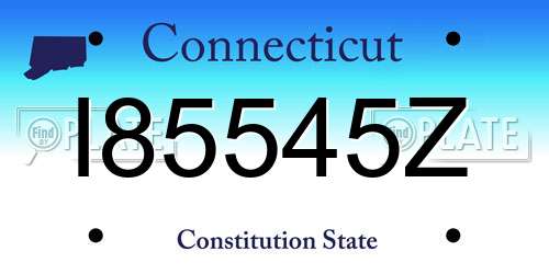 I85545Z Connecticut License Plate