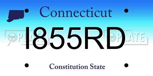 I855RD Connecticut License Plate