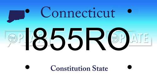 I855RO Connecticut License Plate