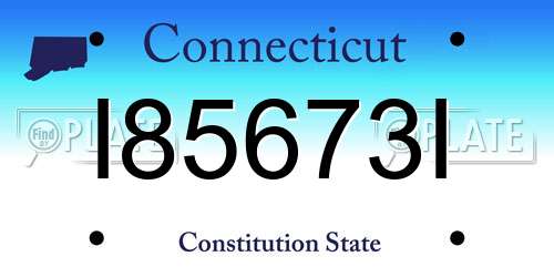 I85673I Connecticut License Plate