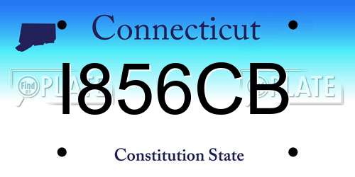 I856CB Connecticut License Plate
