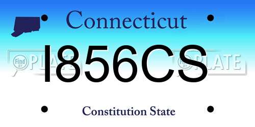I856CS Connecticut License Plate