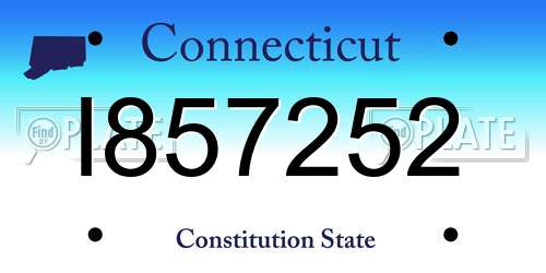 I857252 Connecticut License Plate