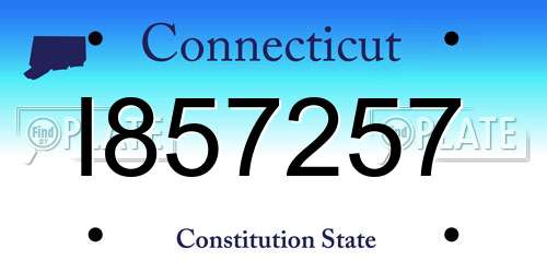 I857257 Connecticut License Plate
