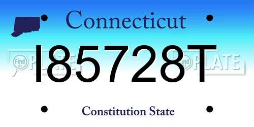 I85728T Connecticut License Plate