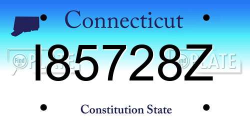 I85728Z Connecticut License Plate
