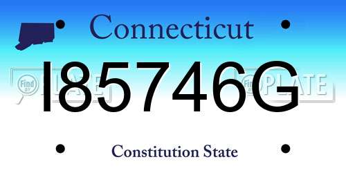 I85746G Connecticut License Plate