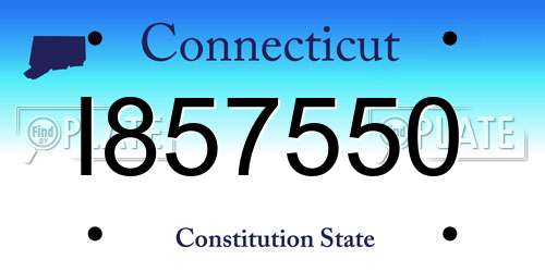 I857550 Connecticut License Plate