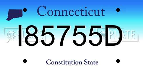 I85755D Connecticut License Plate